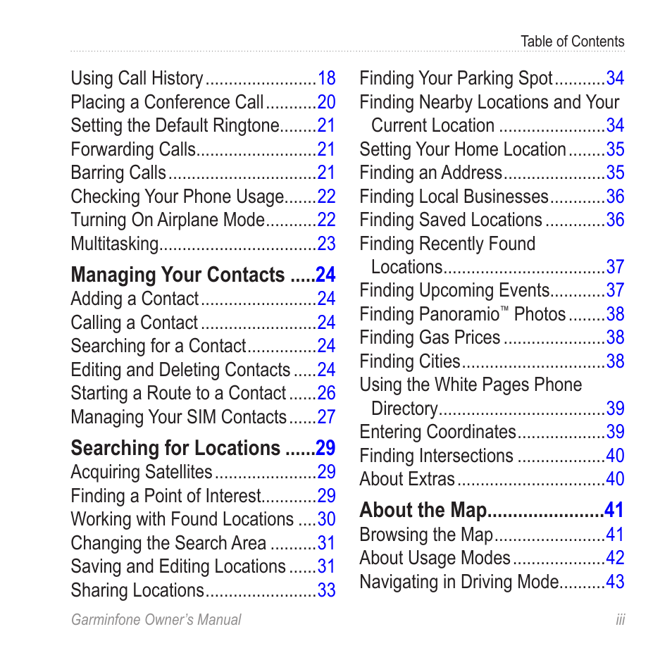 Garmin Cell Phone User Manual | Page 5 / 134