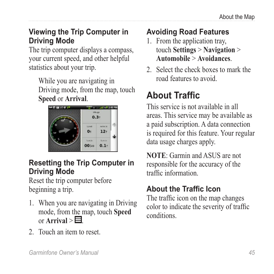 About traffic | Garmin Cell Phone User Manual | Page 53 / 134