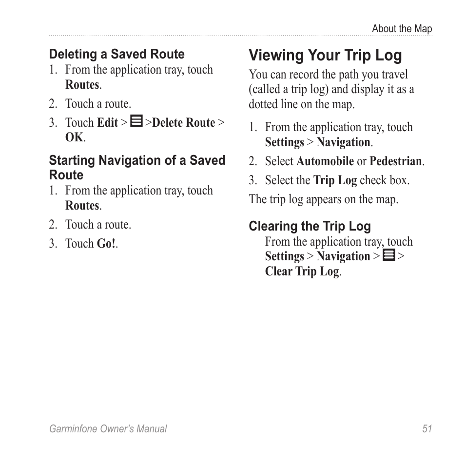 Viewing your trip log | Garmin Cell Phone User Manual | Page 59 / 134