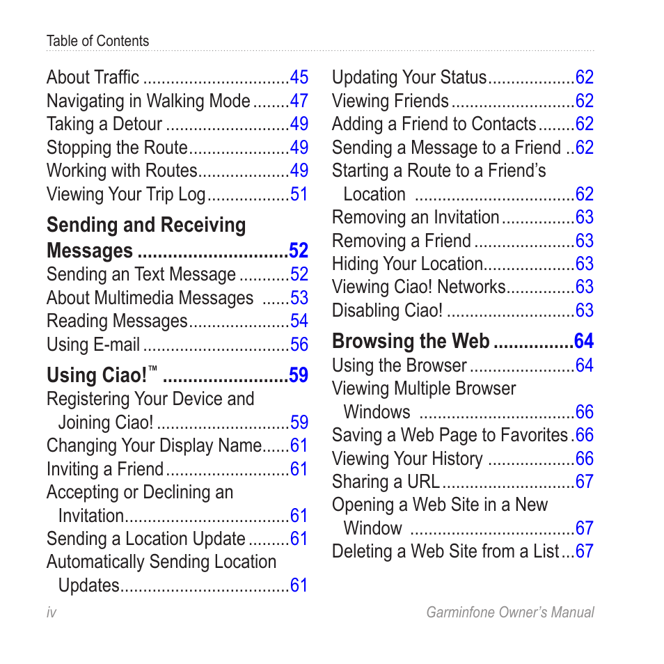 Garmin Cell Phone User Manual | Page 6 / 134