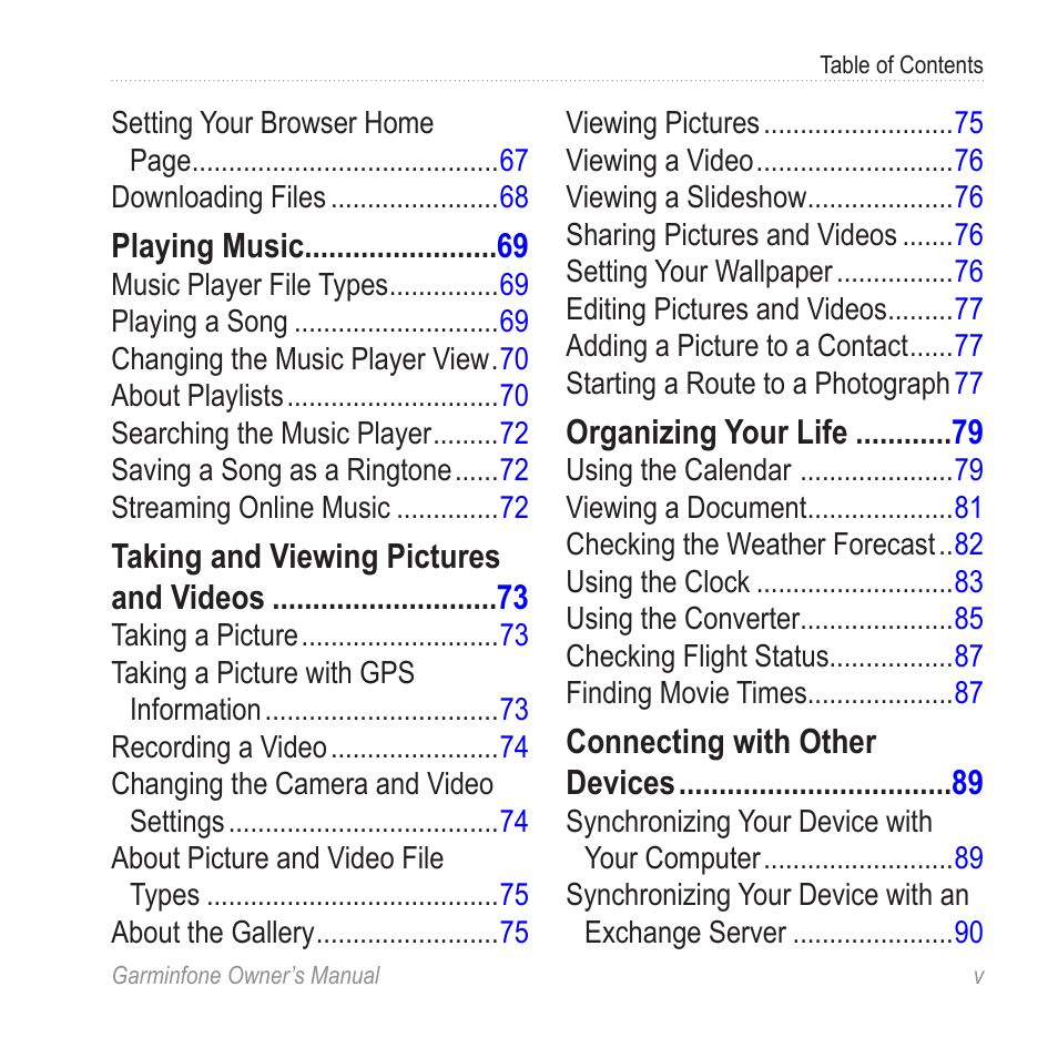 Garmin Cell Phone User Manual | Page 7 / 134