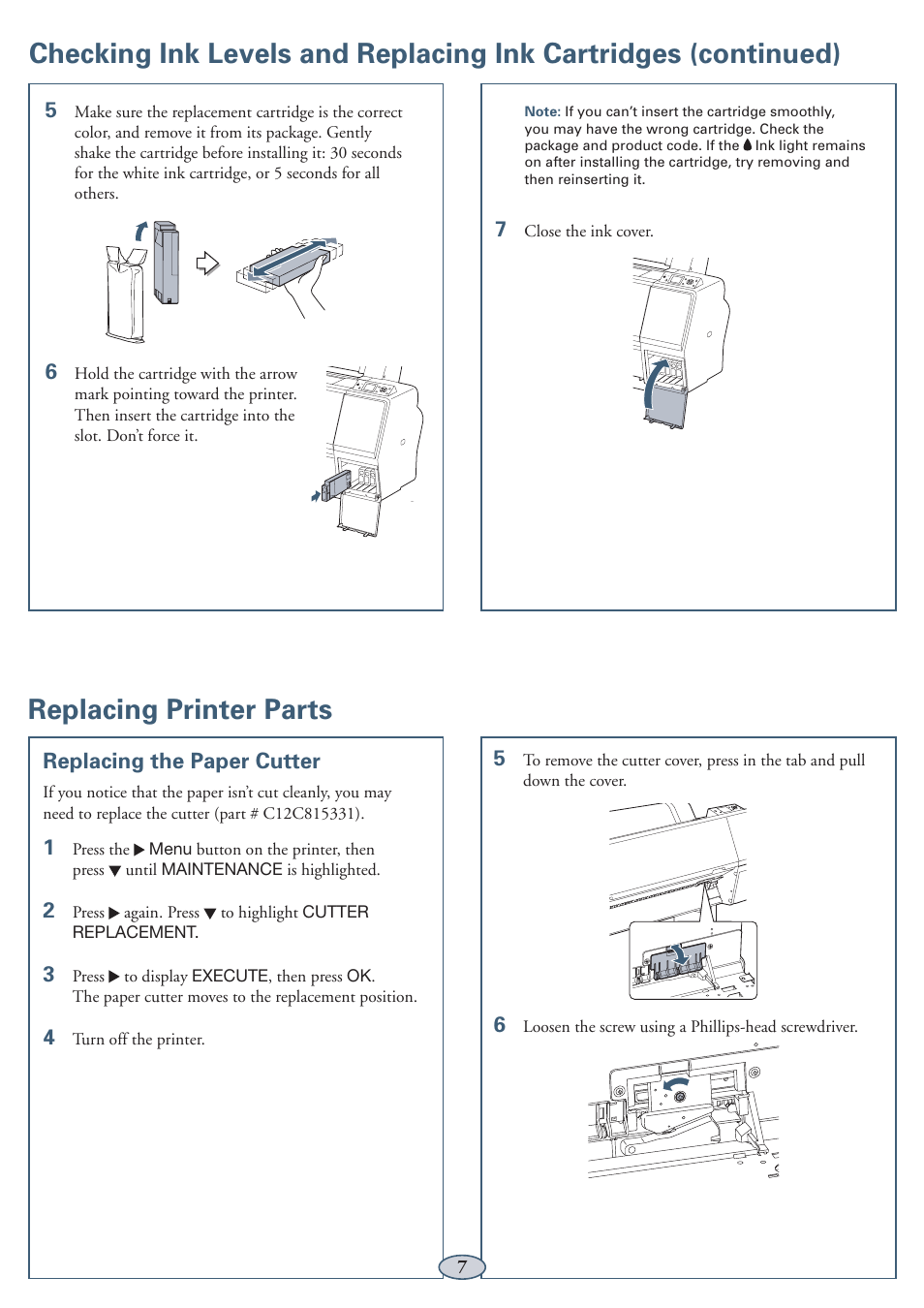 Replacing printer parts | Garmin STYLUS PRO PRO WT7900 User Manual | Page 8 / 13