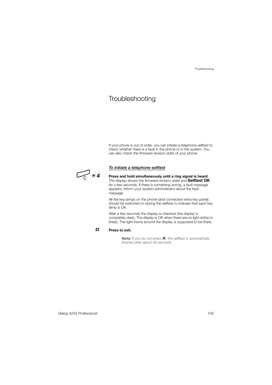 Troubleshooting, Í *4 | Dialog 4223 Professional User Manual | Page 105 / 110