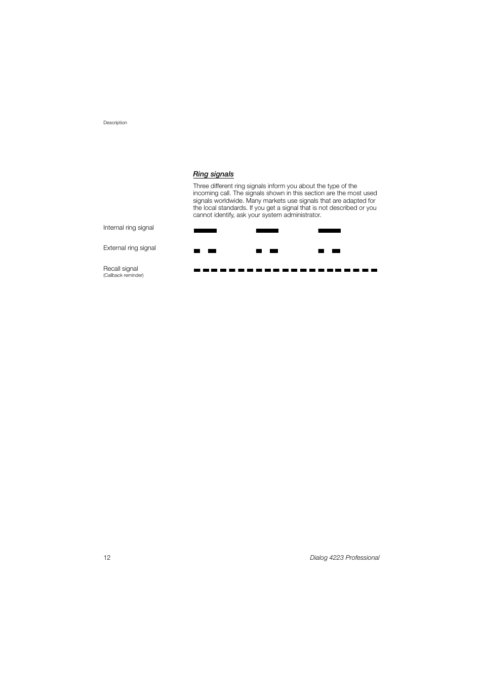 Dialog 4223 Professional User Manual | Page 12 / 110