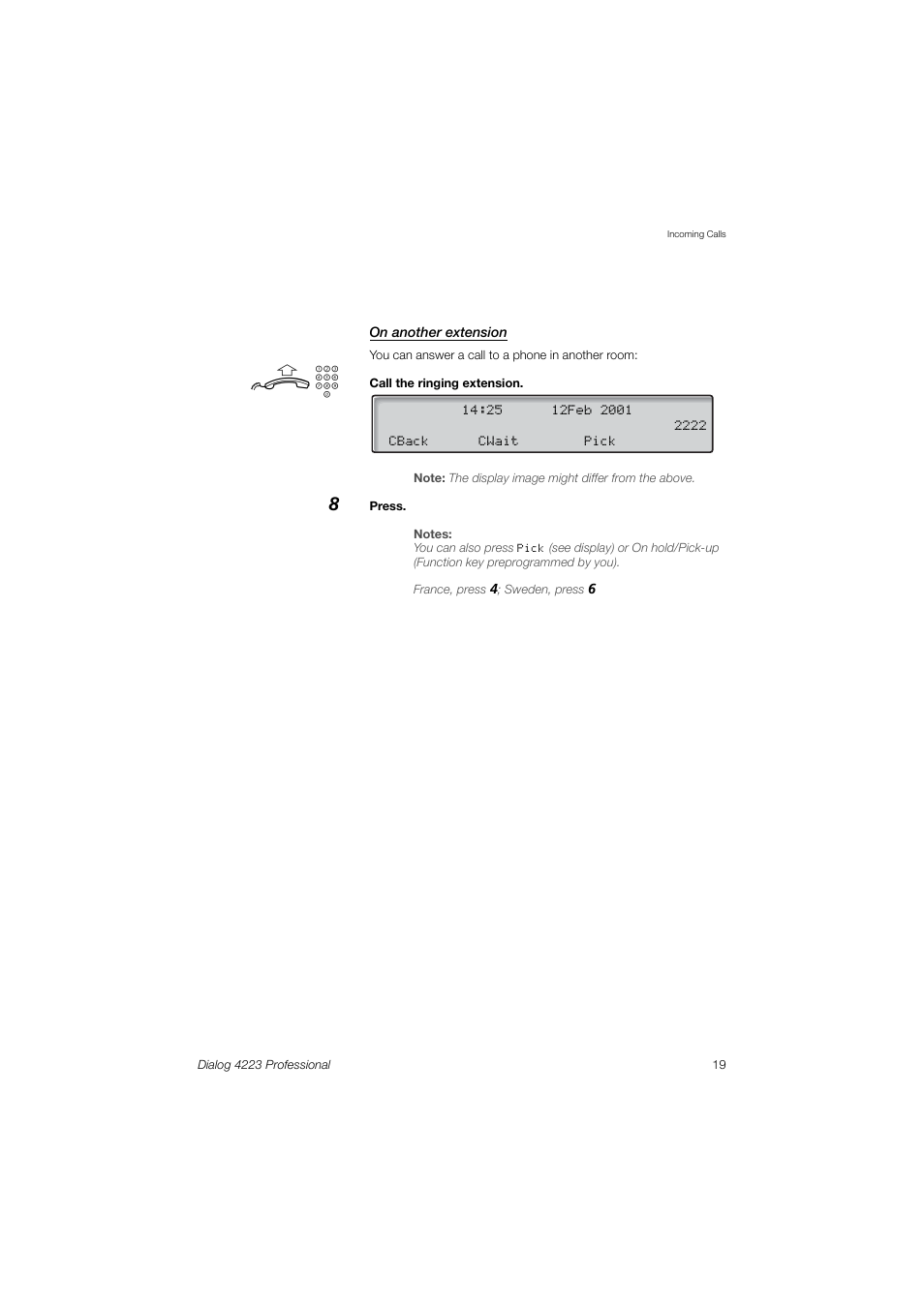 Dialog 4223 Professional User Manual | Page 19 / 110