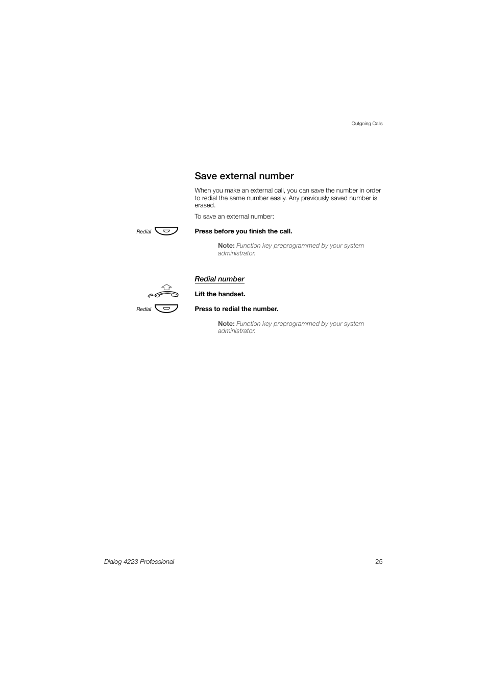 Save external number | Dialog 4223 Professional User Manual | Page 25 / 110