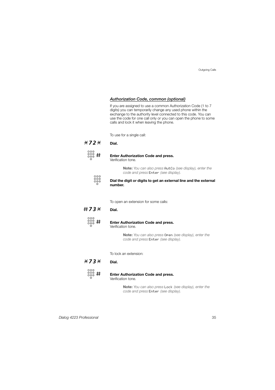 Dialog 4223 Professional User Manual | Page 35 / 110