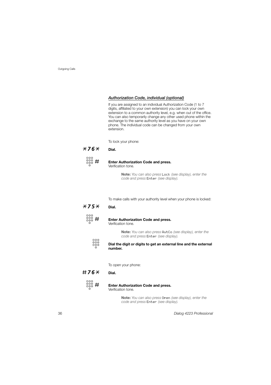 Dialog 4223 Professional User Manual | Page 36 / 110