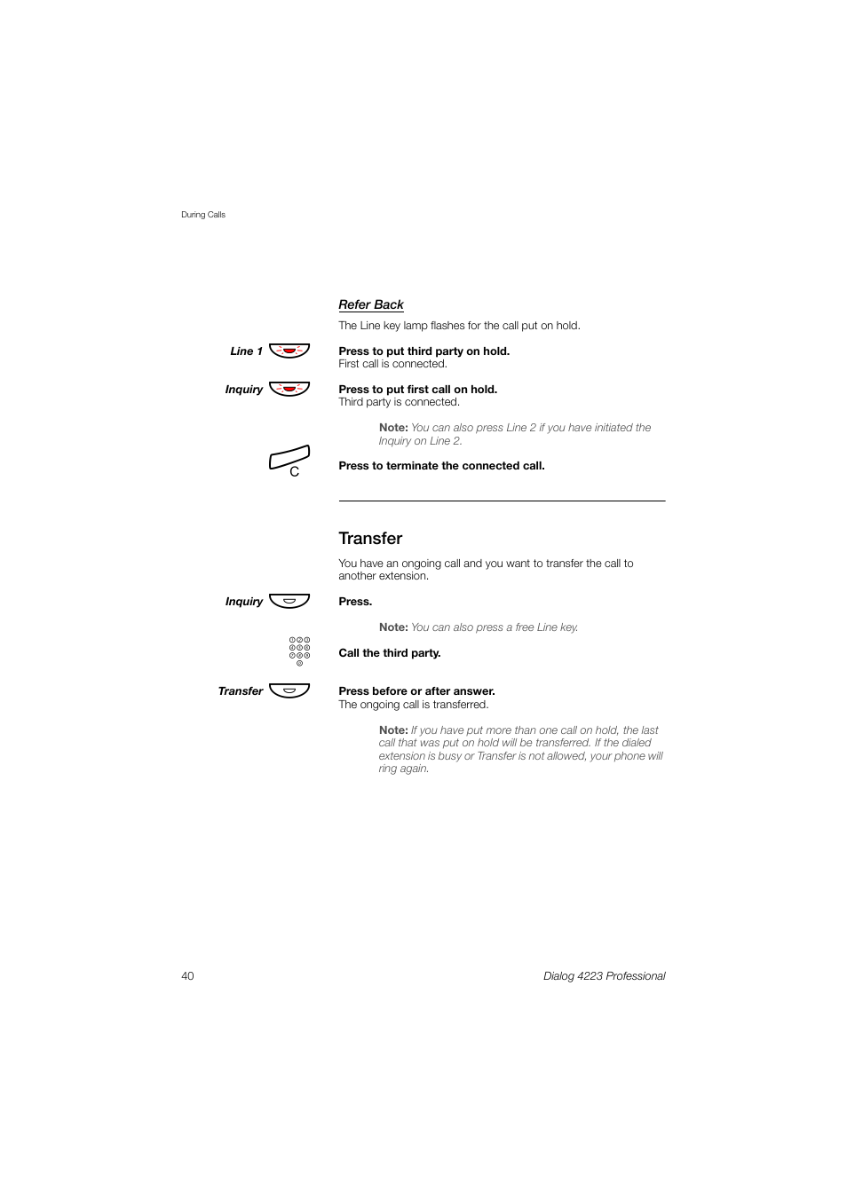 Transfer | Dialog 4223 Professional User Manual | Page 40 / 110