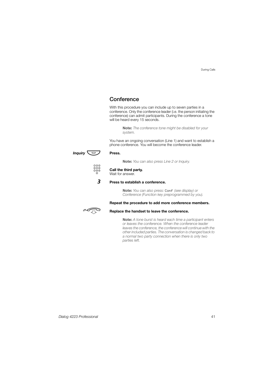 Conference | Dialog 4223 Professional User Manual | Page 41 / 110