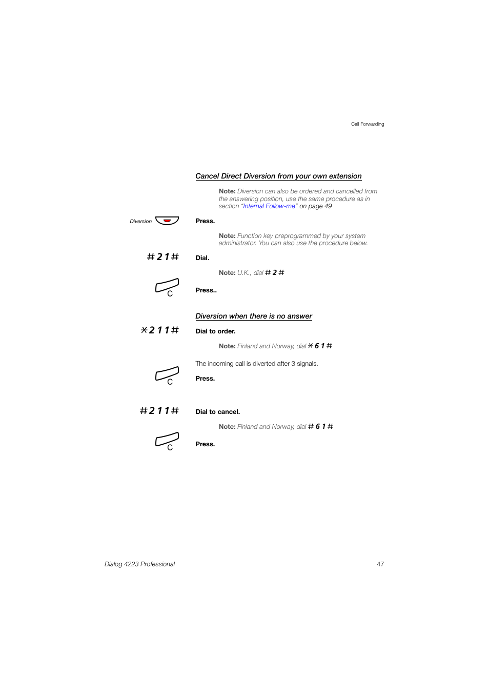 Dialog 4223 Professional User Manual | Page 47 / 110