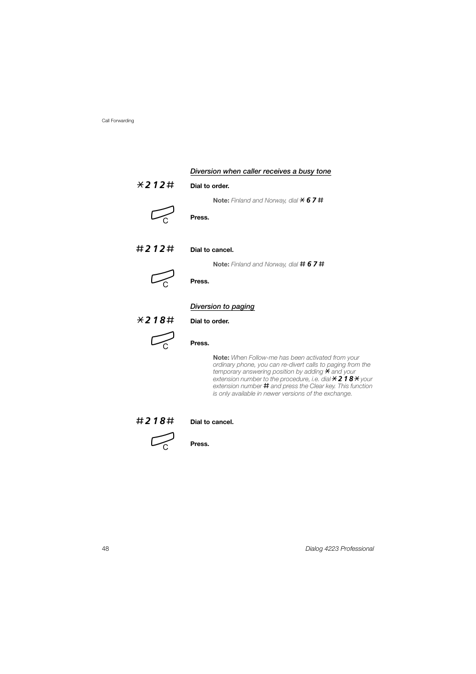 Dialog 4223 Professional User Manual | Page 48 / 110