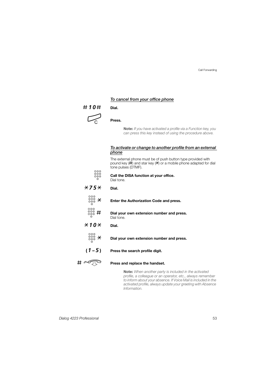 Dialog 4223 Professional User Manual | Page 53 / 110