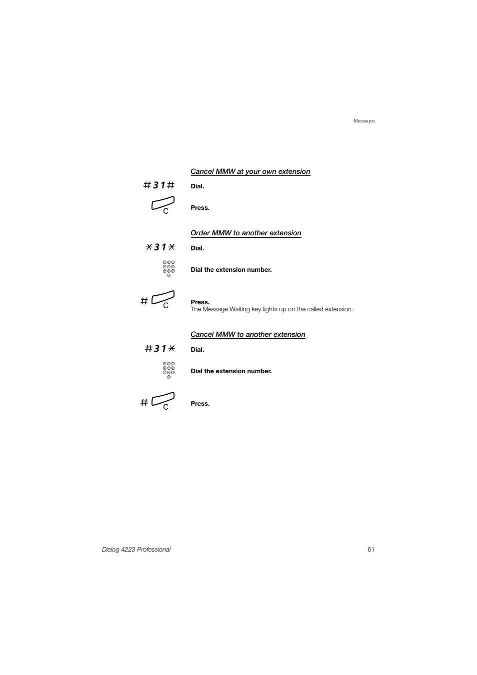 Dialog 4223 Professional User Manual | Page 61 / 110