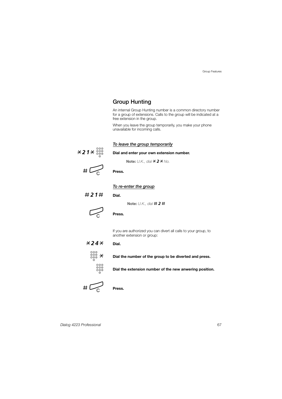 Group hunting, 21* z | Dialog 4223 Professional User Manual | Page 67 / 110