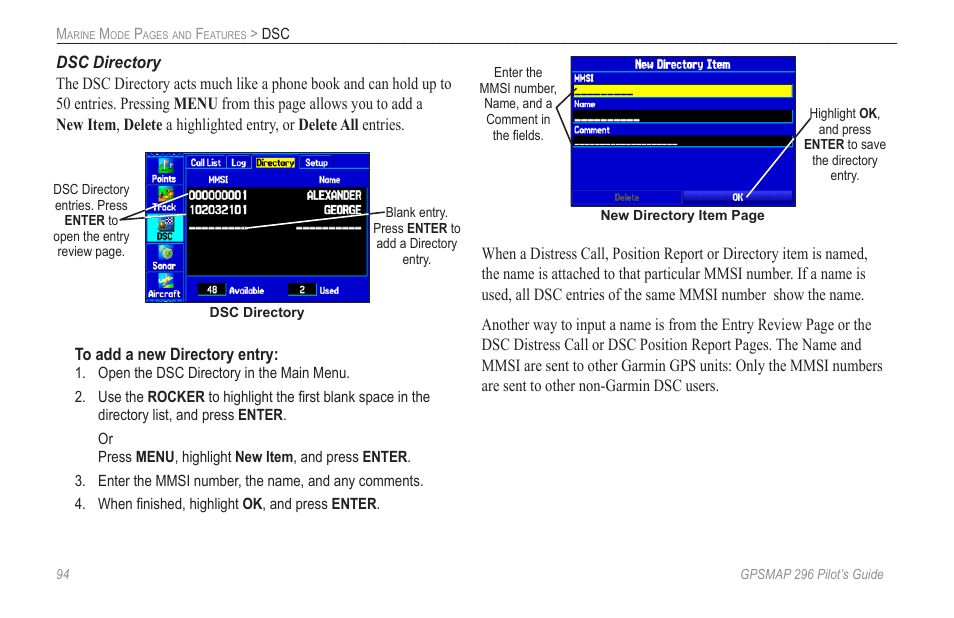 Garmin GPSMAP 296 User Manual | Page 102 / 168