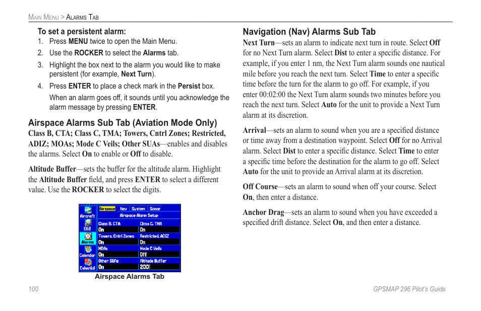 Garmin GPSMAP 296 User Manual | Page 108 / 168