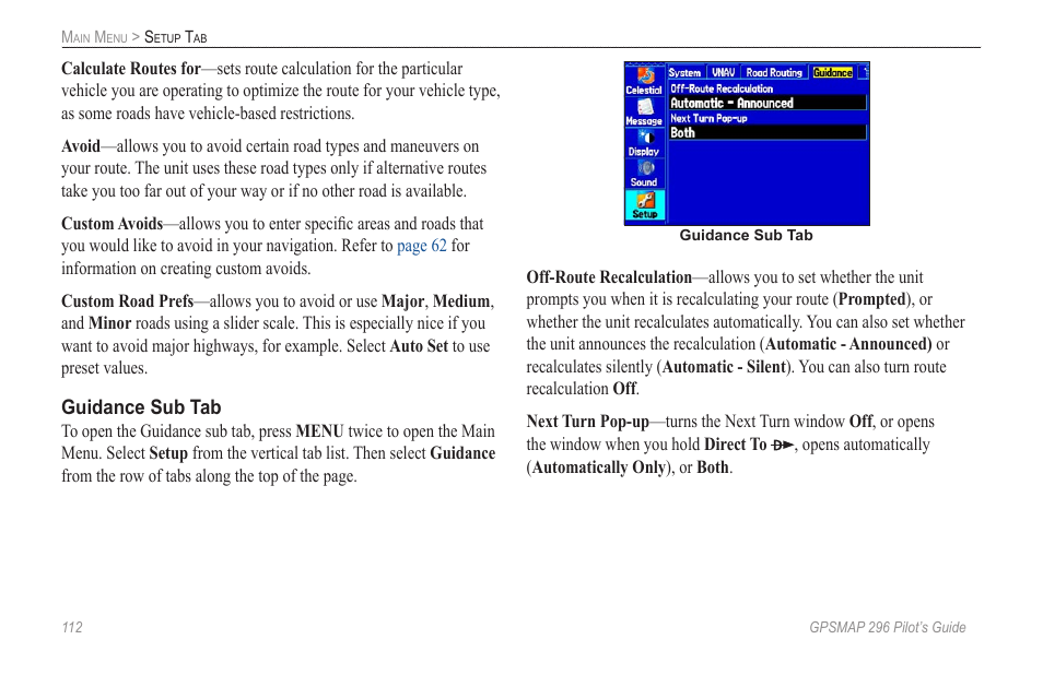 Garmin GPSMAP 296 User Manual | Page 120 / 168