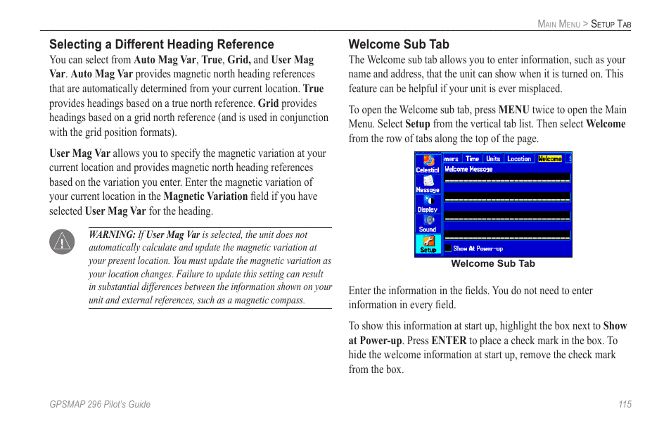 Garmin GPSMAP 296 User Manual | Page 123 / 168