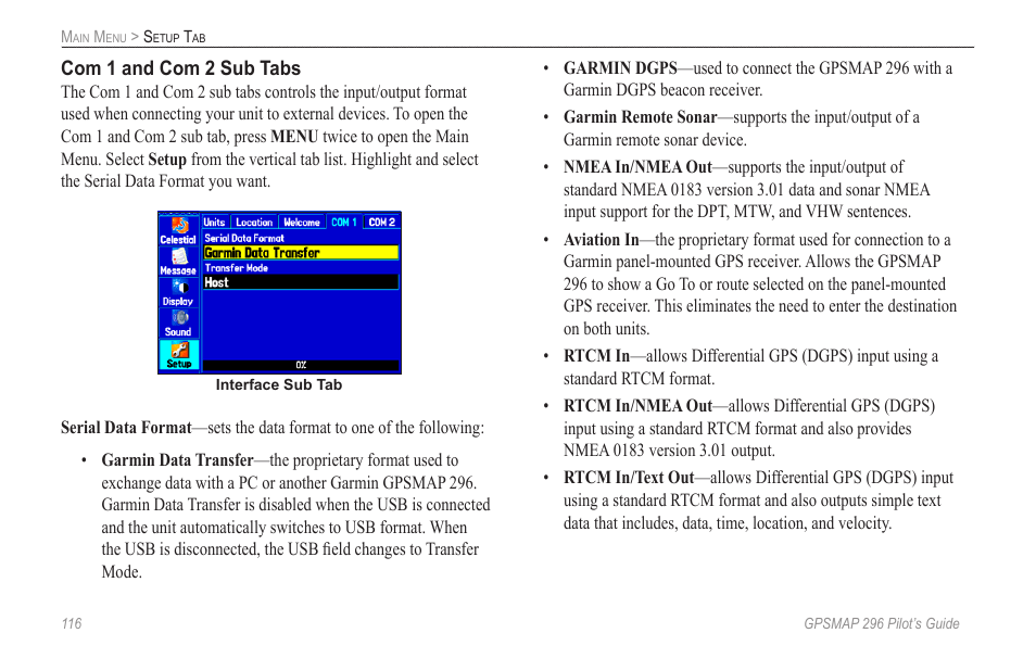 Garmin GPSMAP 296 User Manual | Page 124 / 168