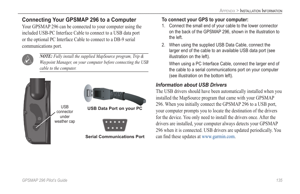 Garmin GPSMAP 296 User Manual | Page 143 / 168