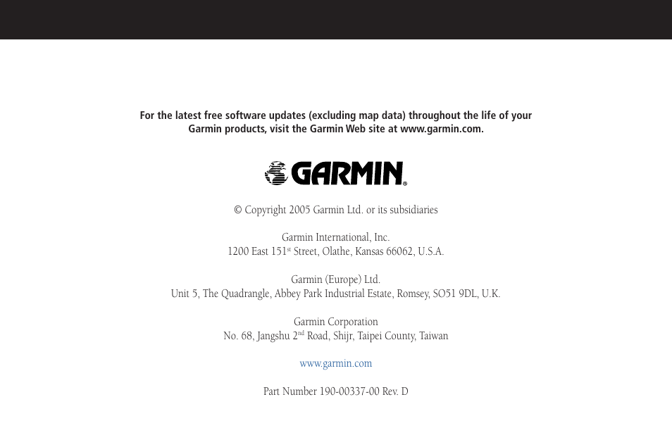 Garmin GPSMAP 296 User Manual | Page 168 / 168