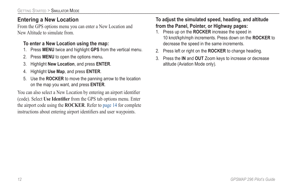 Garmin GPSMAP 296 User Manual | Page 20 / 168