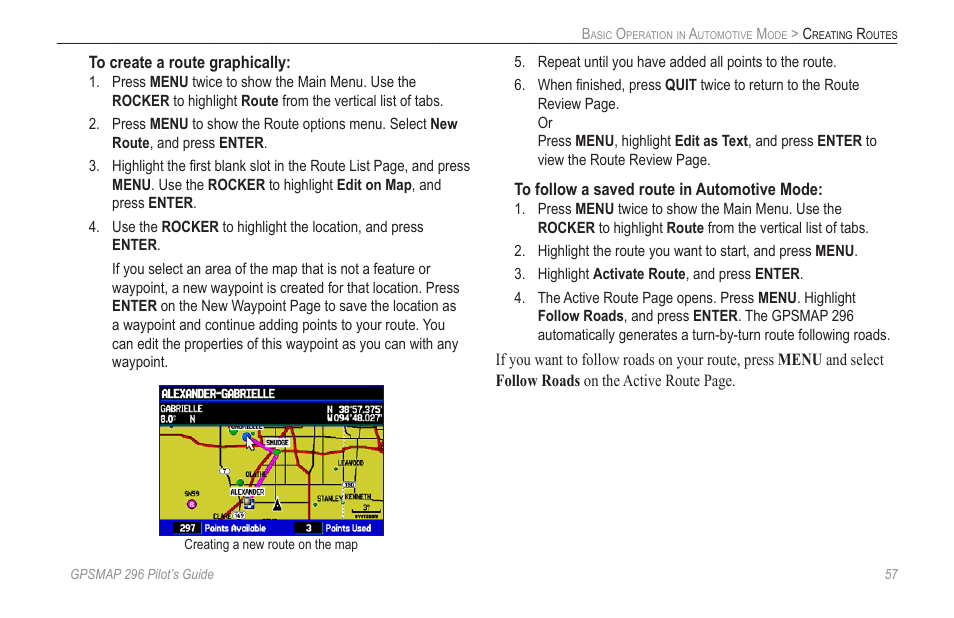 Garmin GPSMAP 296 User Manual | Page 65 / 168