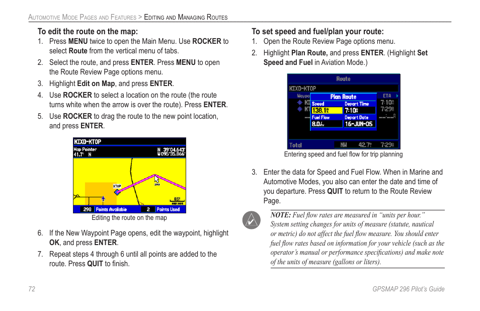 Garmin GPSMAP 296 User Manual | Page 80 / 168