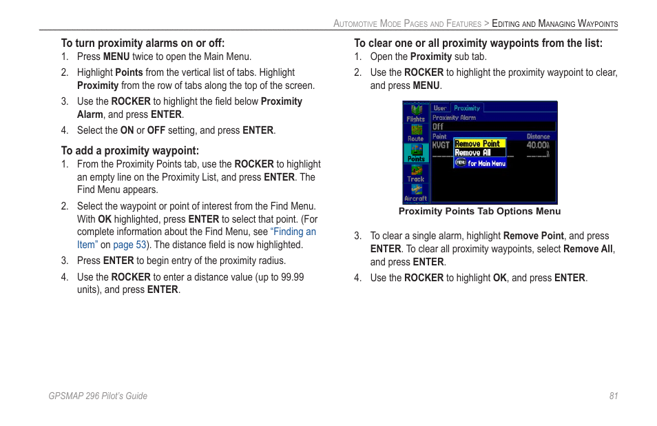 Garmin GPSMAP 296 User Manual | Page 89 / 168