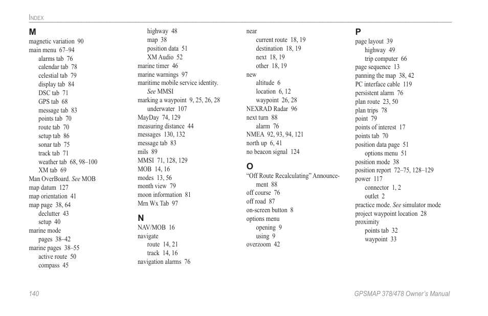Garmin GPSMAP 190-00683-00 User Manual | Page 148 / 152