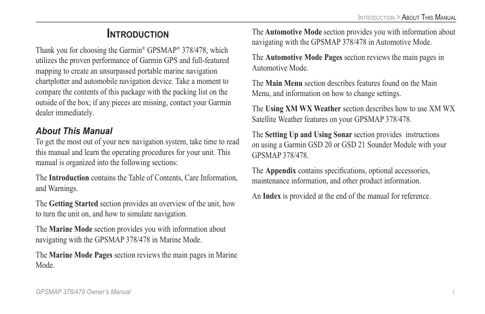 Introduction | Garmin GPSMAP 190-00683-00 User Manual | Page 3 / 152