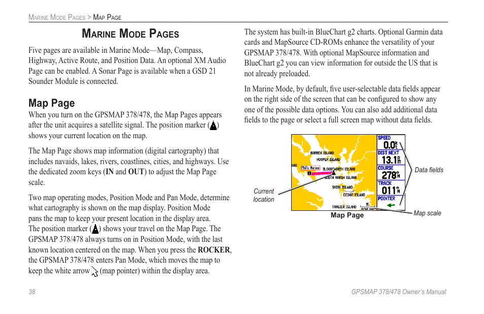 Map page | Garmin GPSMAP 190-00683-00 User Manual | Page 46 / 152
