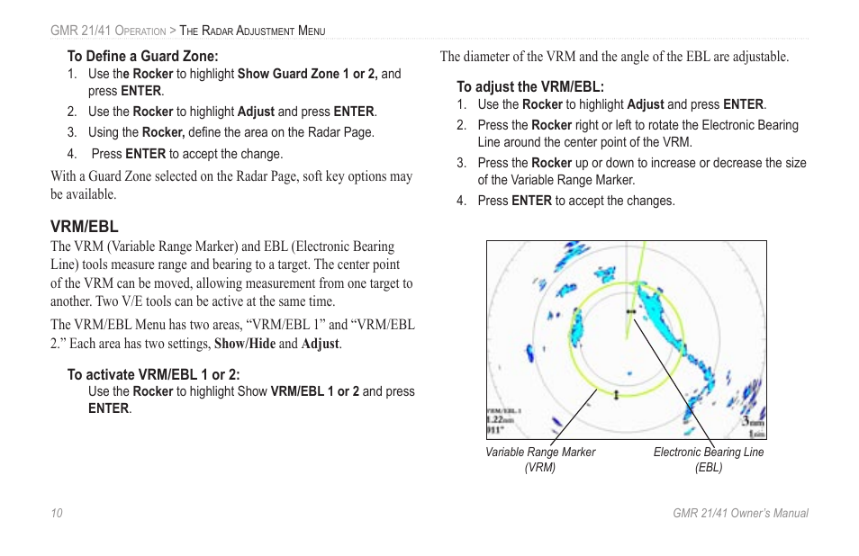 Vrm/ebl | Garmin GMR 21 User Manual | Page 14 / 32