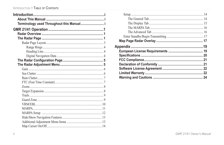 Garmin GMR 21 User Manual | Page 4 / 32