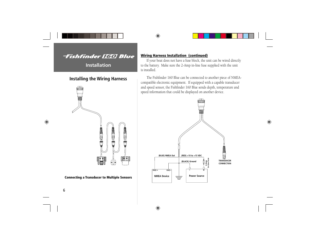 Installation, Installing the wiring harness | Garmin 160 BLUE User Manual | Page 14 / 50