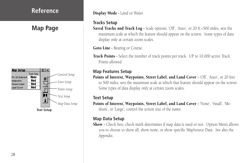 Reference map page | Garmin Rino 130 User Manual | Page 42 / 130