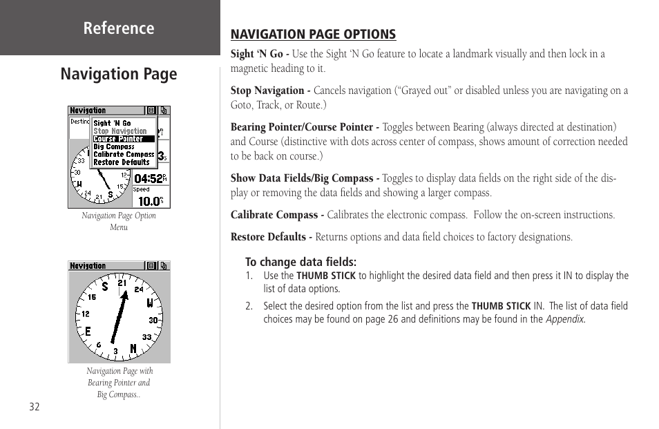 Reference navigation page | Garmin Rino 130 User Manual | Page 46 / 130