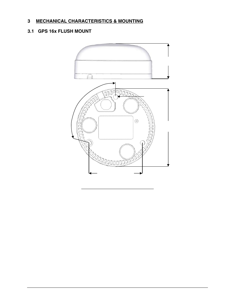 3 mechanical characteristics & mounting, Gps 16x flush mount, Figure 4: gps 16x flush mount dimensions | Garmin GPS 16x User Manual | Page 13 / 36