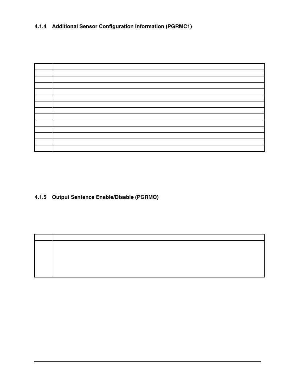 5 output sentence enable/disable (pgrmo), Output sentence enable/disable (pgrmo) | Garmin GPS 16x User Manual | Page 17 / 36