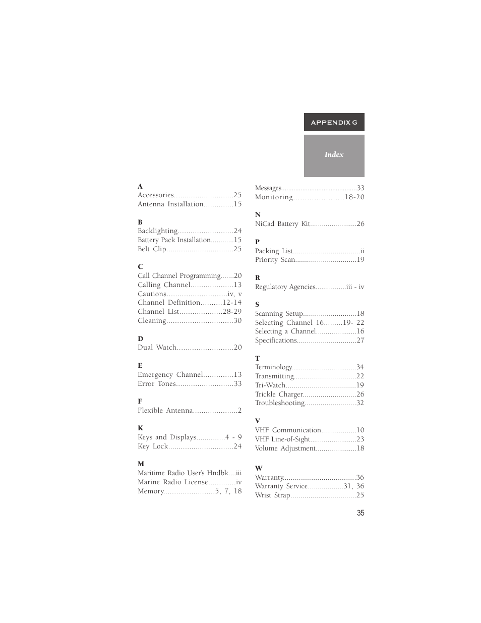 Garmin VHF 725e User Manual | Page 41 / 44