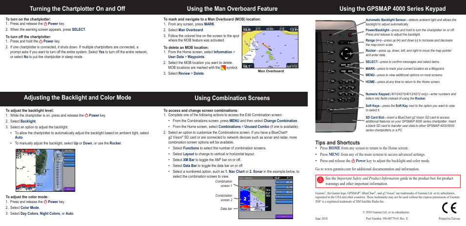 Tips and shortcuts | Garmin 5012 User Manual | Page 2 / 2