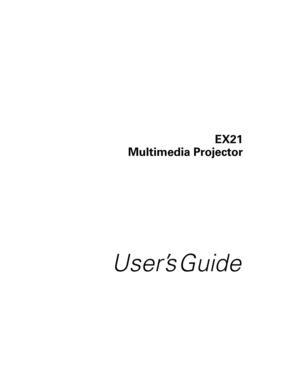 Epson EX21 User Manual | 96 pages