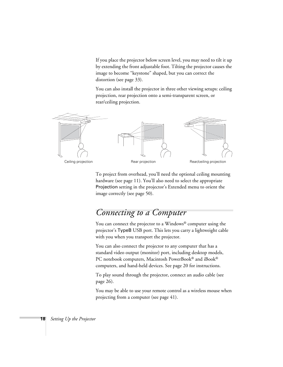 Connecting to a computer | Epson EX21 User Manual | Page 18 / 96
