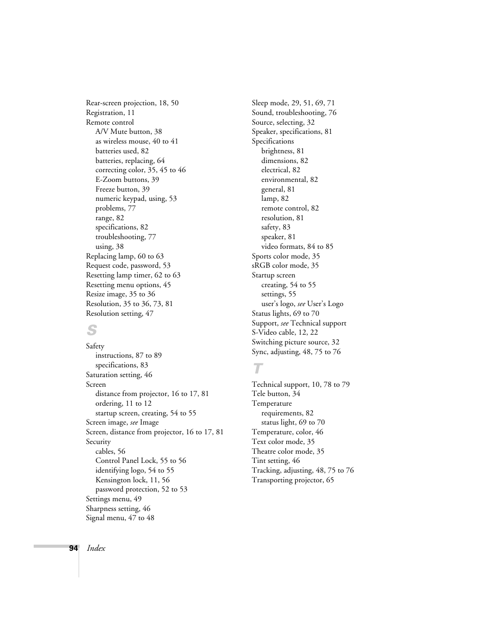 Epson EX21 User Manual | Page 94 / 96