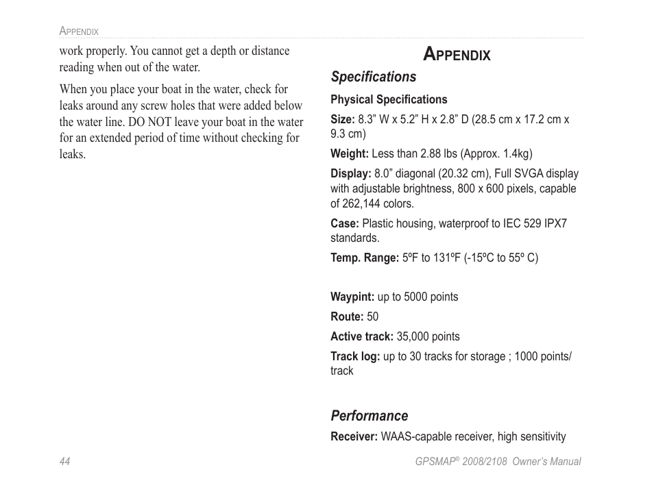 Garmin GPSMAP 2108 User Manual | Page 48 / 124