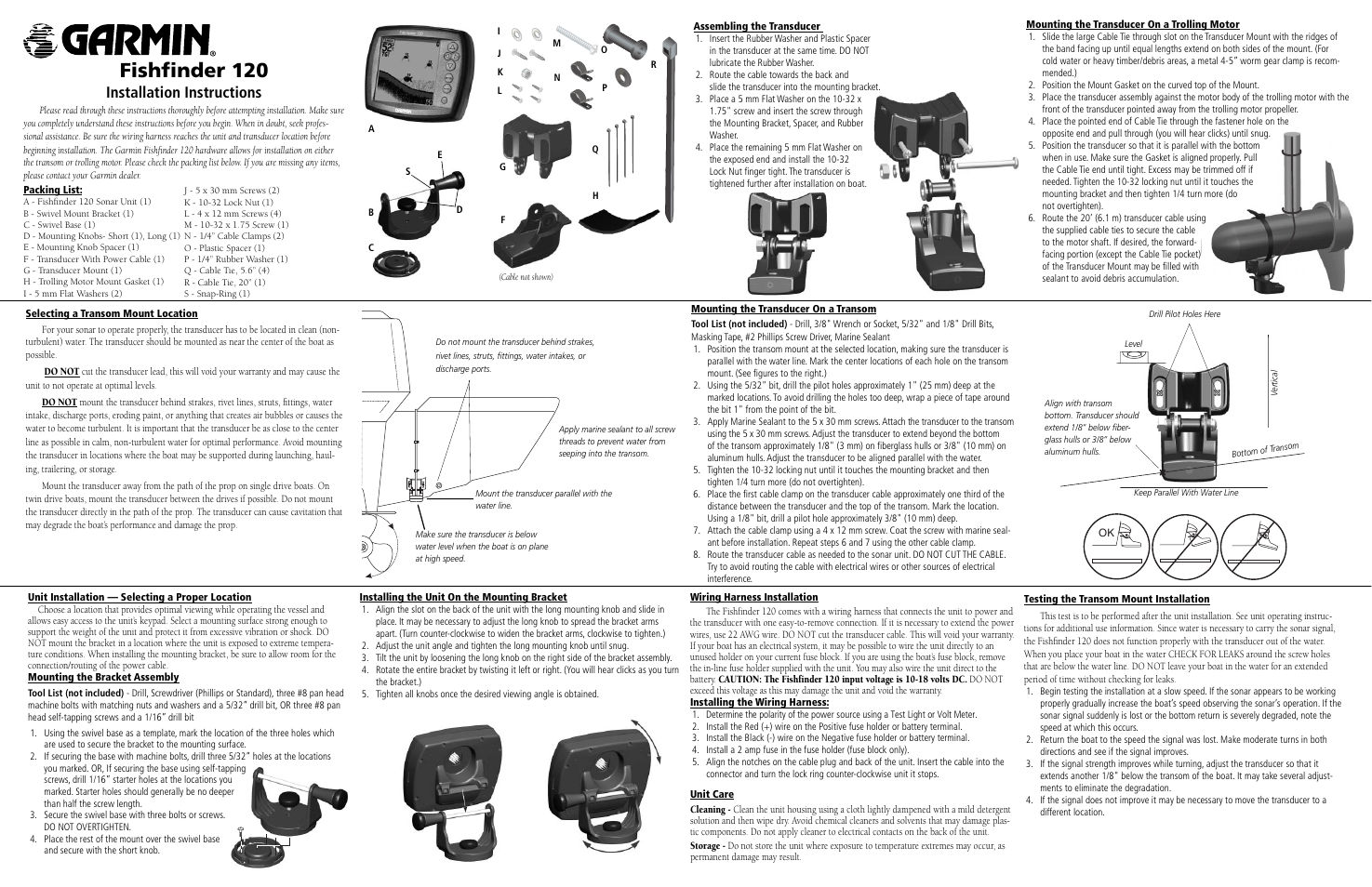 Garmin 120 User Manual | 2 pages