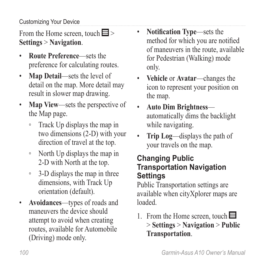 Garmin ASUS A10 User Manual | Page 108 / 134