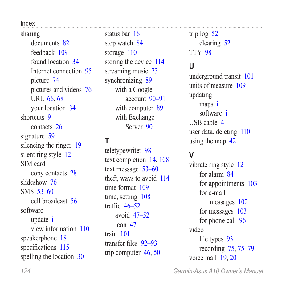 Garmin ASUS A10 User Manual | Page 132 / 134