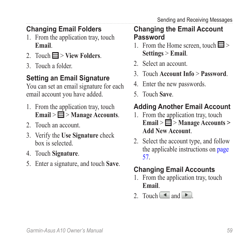 Garmin ASUS A10 User Manual | Page 67 / 134